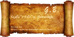 Gyárfás Benedek névjegykártya