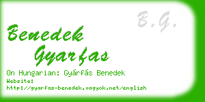 benedek gyarfas business card