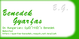 benedek gyarfas business card